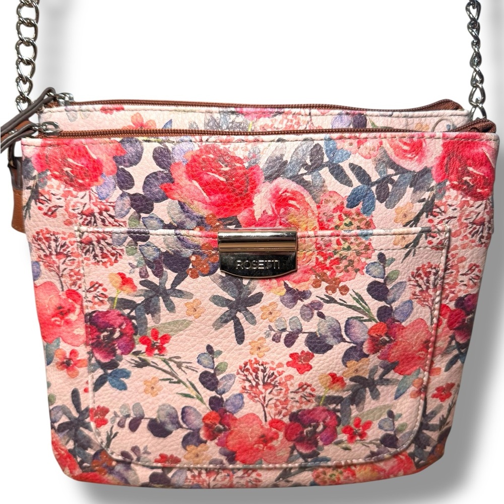 Rosetti Floral Crossbody‎ Bag - Pink and Red